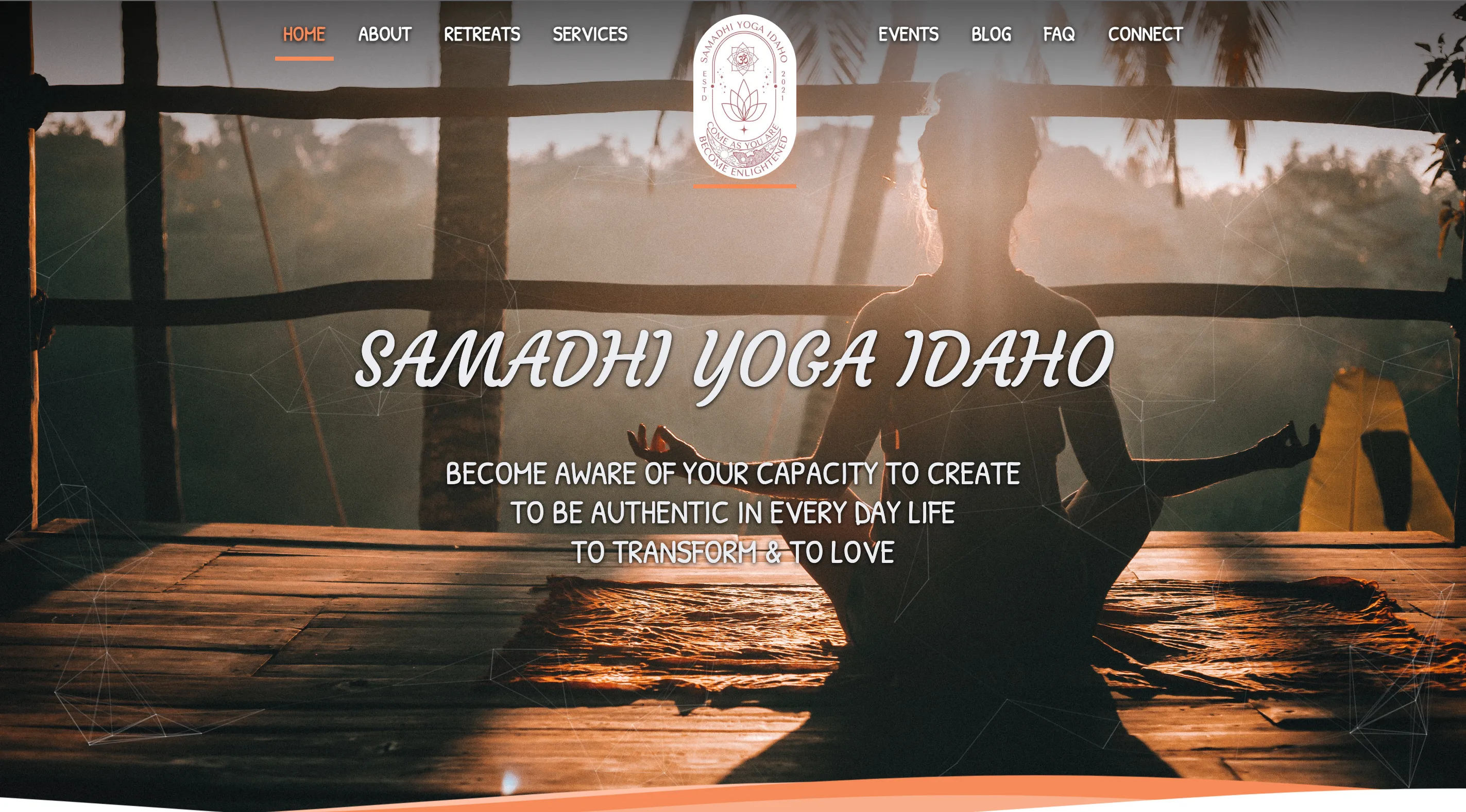 A screenshot of https://samadhiyogaidaho.com/