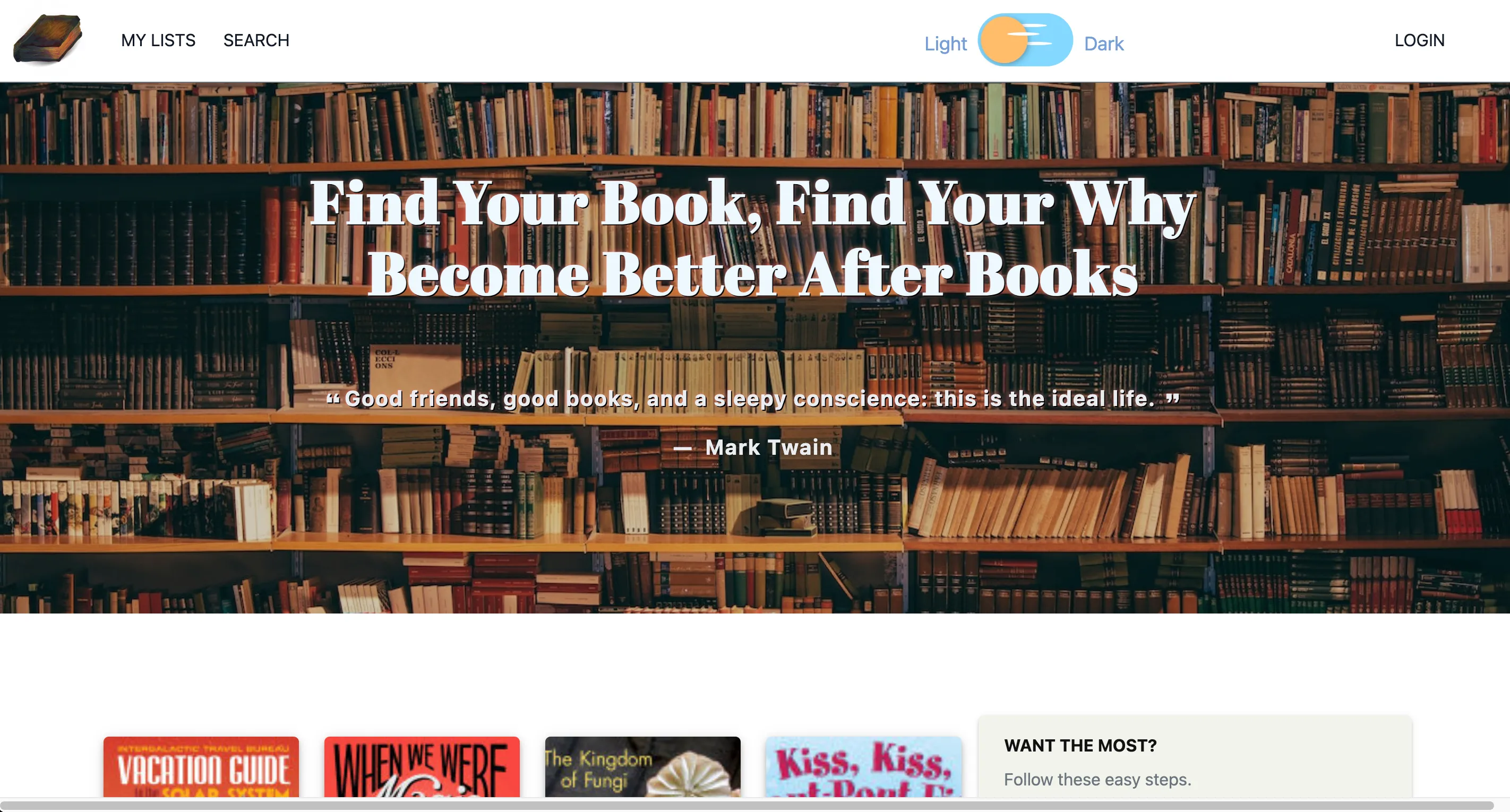 A screenshot of https://good-reads.apps.devopportunities.dev/